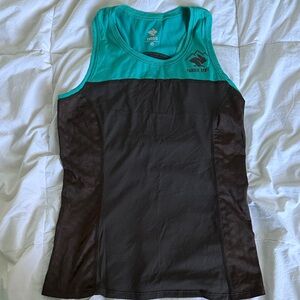 Rabbit Women's Teal and Dark Brown Trail Tank